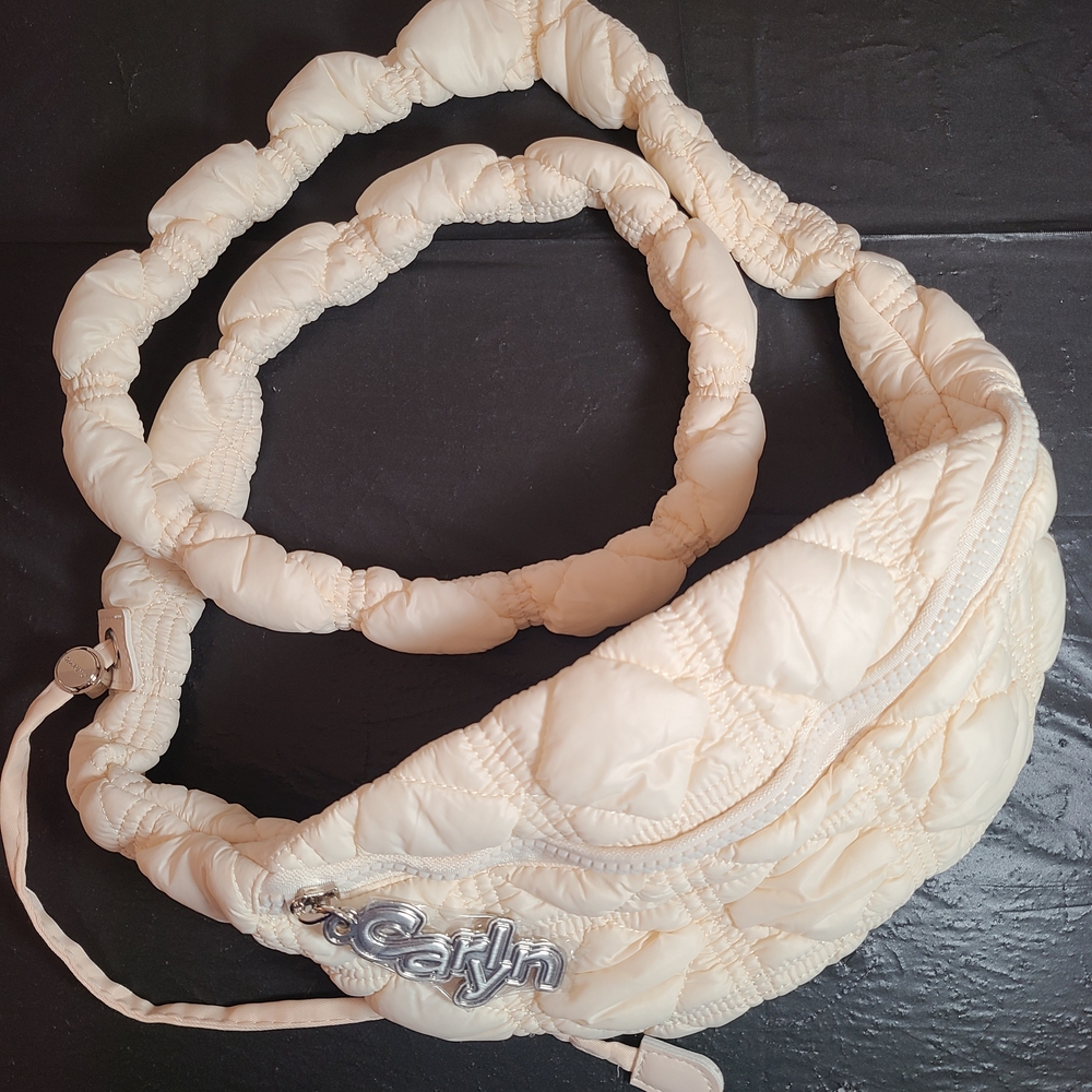 Carlyn Quilted Cream Crossbody Bag